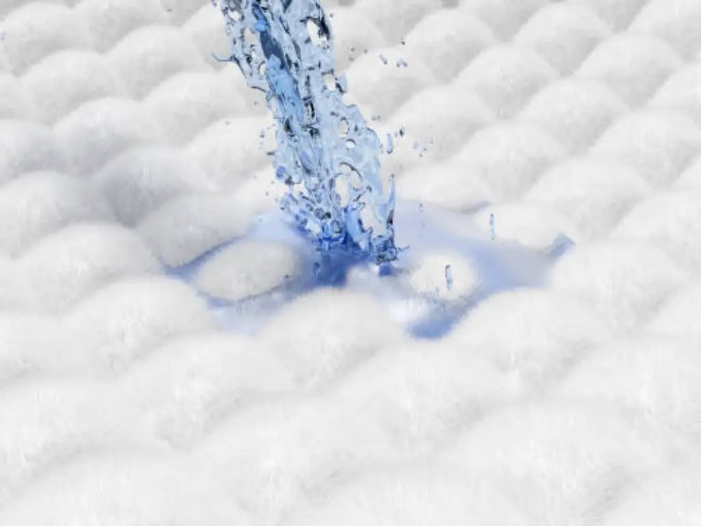 water splash on absorbent pad